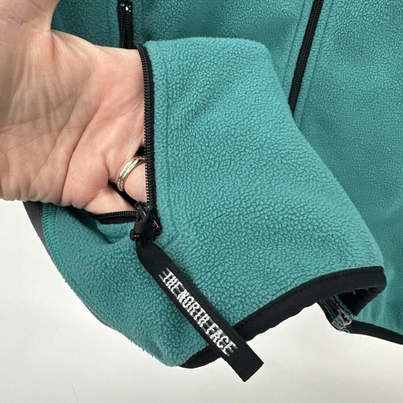 Vintage The North Face Jacket Vest Teal Fleece Men's Large USA - Picture 5 of 9